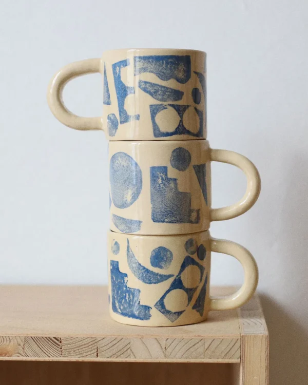 Blue shapes mug