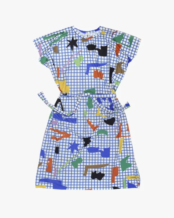 Grid cut outs loose dress