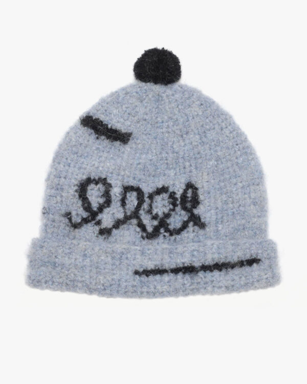 Blue fog mohair beanie