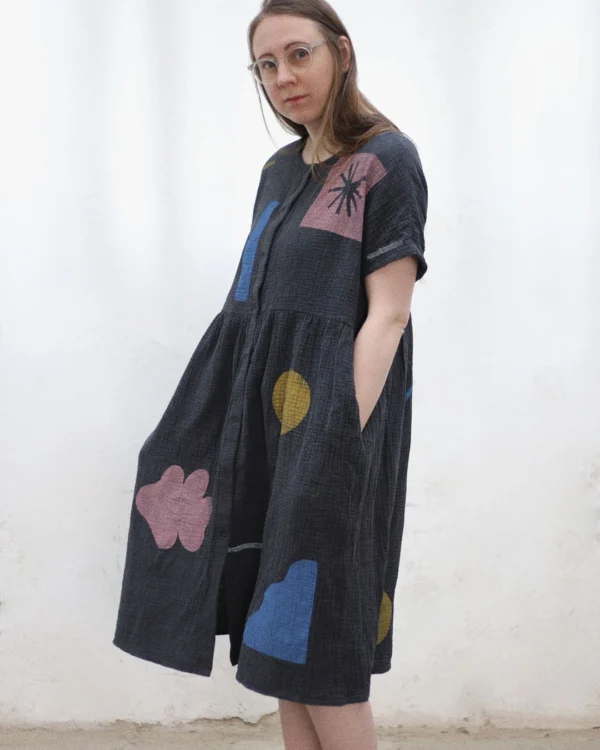 Dark grey wide dress