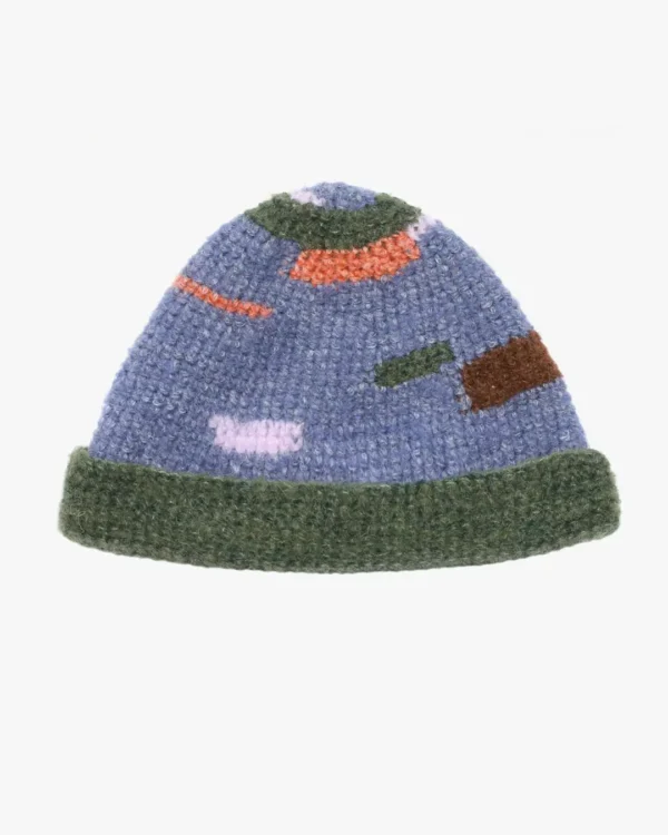 Blue alpaca beanie