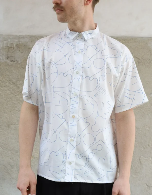 Blue drawing unisex shirt