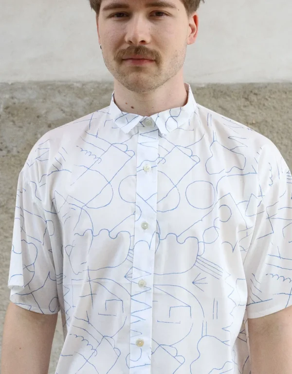 Blue drawing unisex shirt