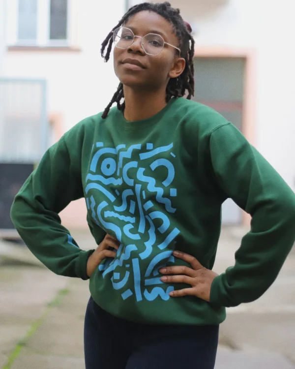 Green unisex sweatshirt