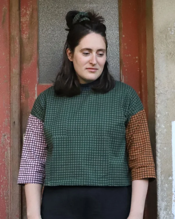 Grid loose t-shirt