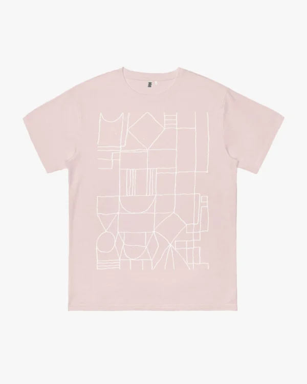 White drawing basic t-shirt