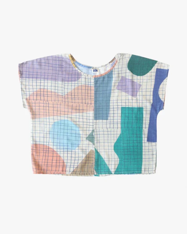 Soft cuts grid woman blouse