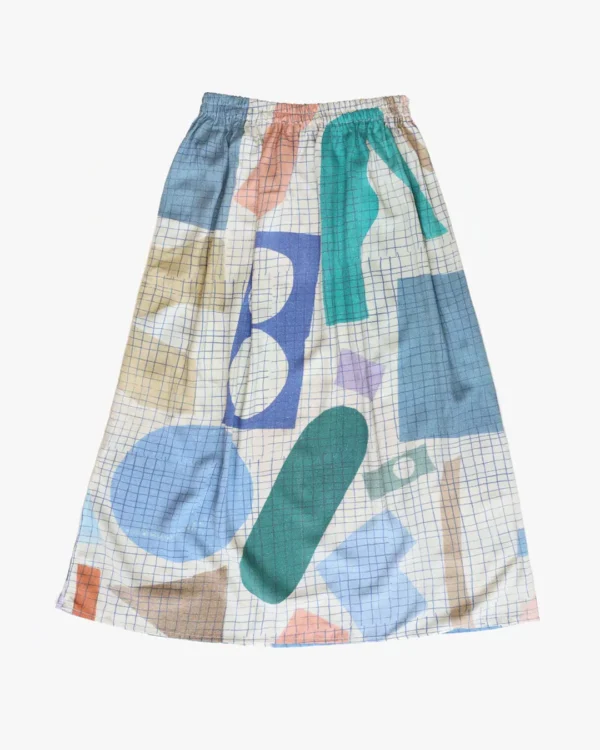 Soft cuts grid skirt
