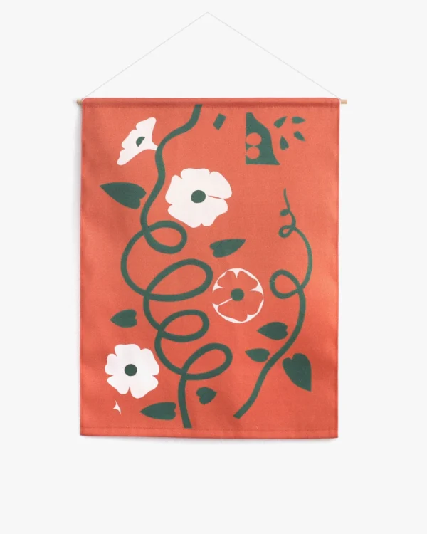 Black eye vine textile print