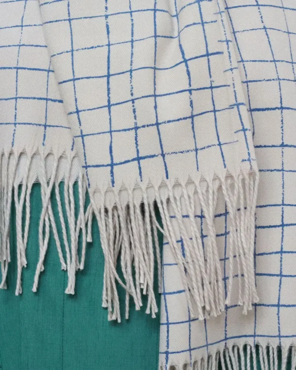 Blue grid scarf