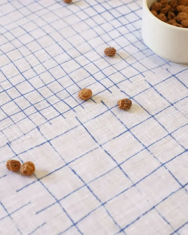 Blue grid table cloth