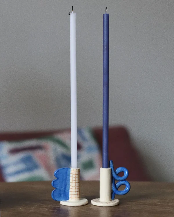 Blue shape mini candle holder