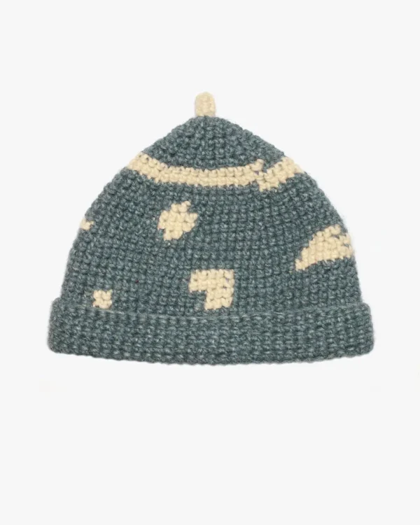 Blue-grey wool beanie