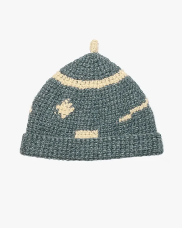 Blue-grey wool beanie