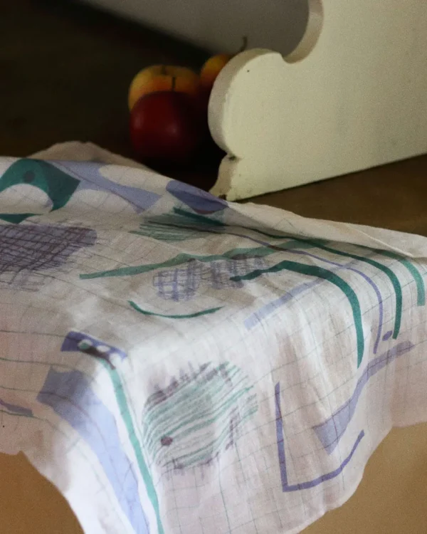 Collage tea towel