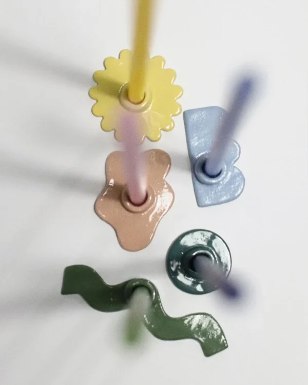 Color shapes mini candle holders