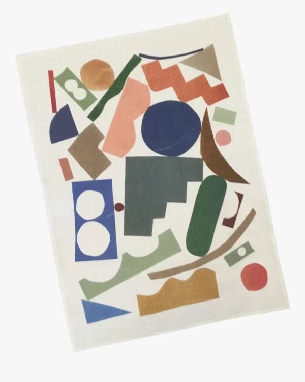 Color shapes tea towel