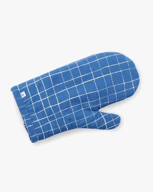 Grid blue cooking glove