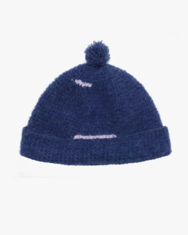 Dark blue mohair beanie