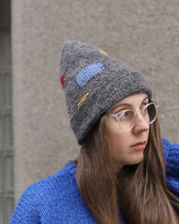 Dark grey wool beanie