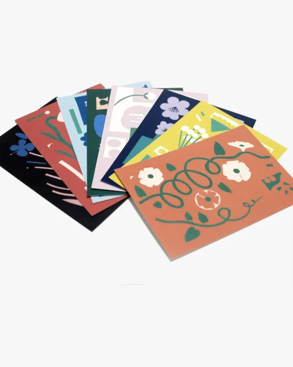 Flowers Postcard Set Color