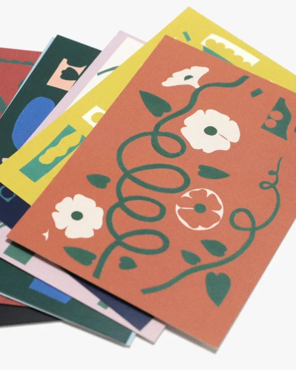 Flowers Postcard Set Color
