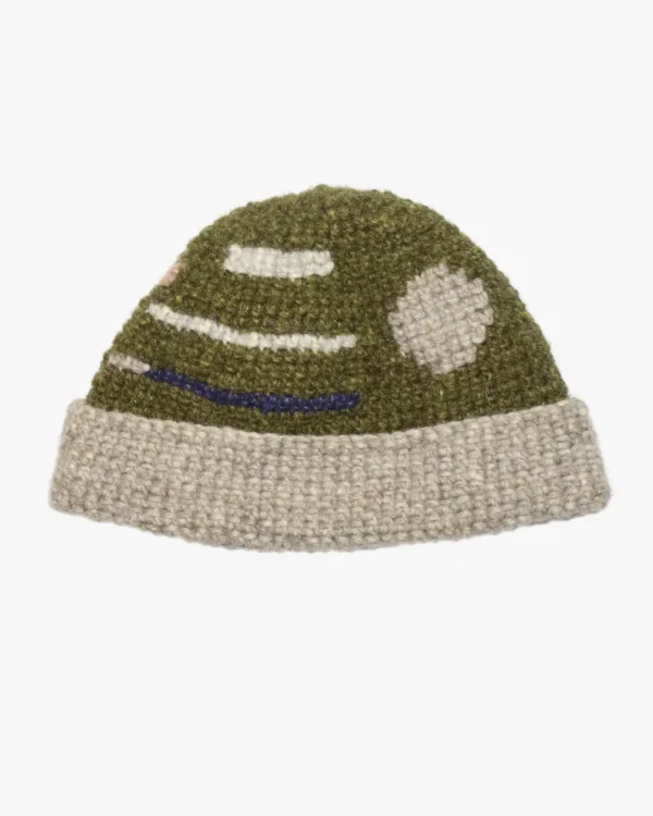 Green wool beanie