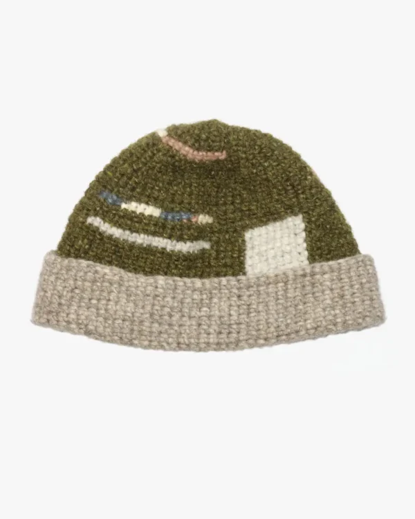Green wool beanie