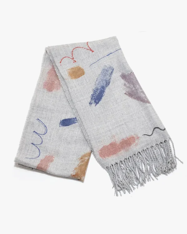 Painted grey scarf