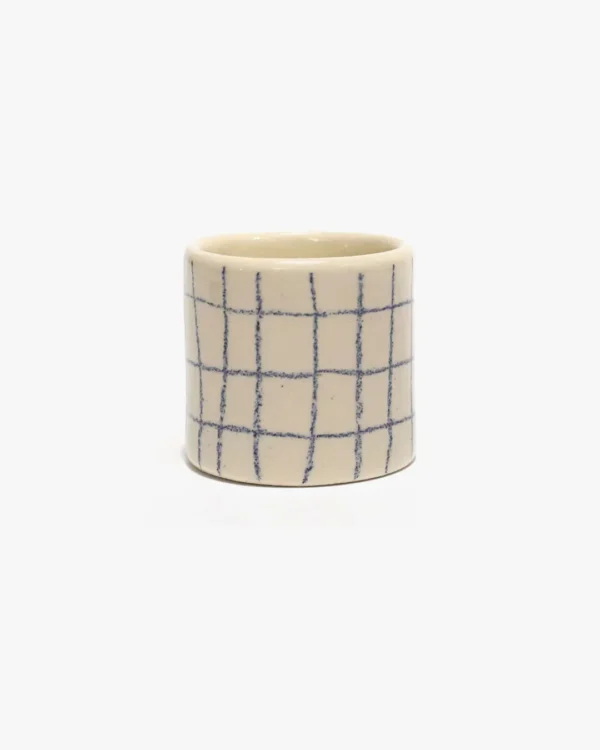 Blue grid mini cup