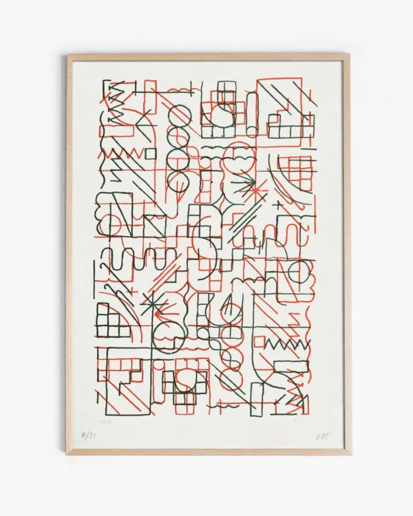 Green and red lines print