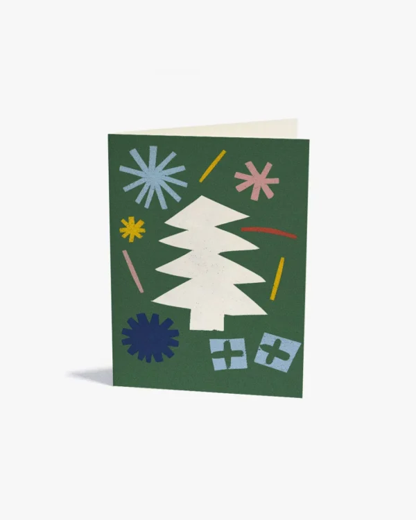 Mini wish card Christmas Tree green