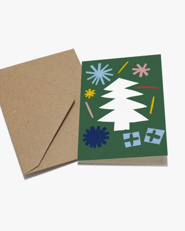 Mini wish card Christmas Tree green