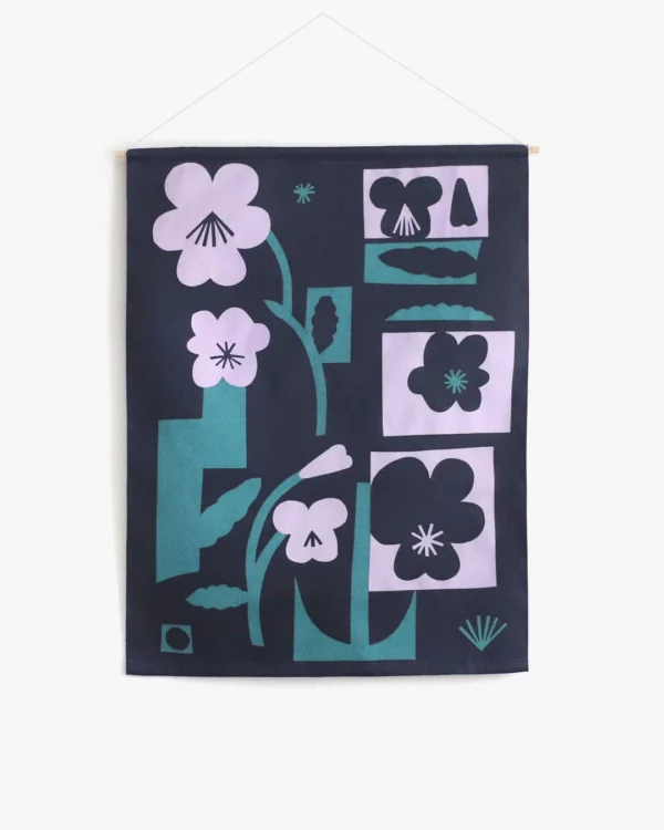 Pansy flower textile print