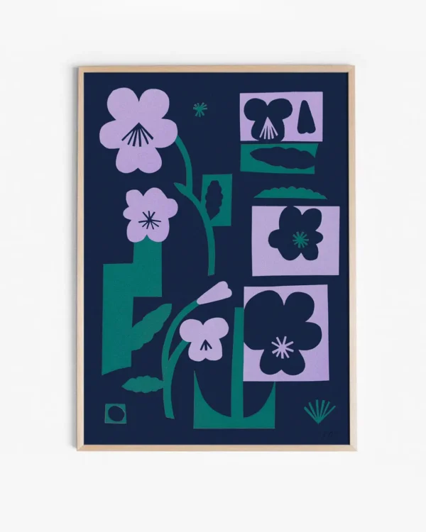 Pansy flower print