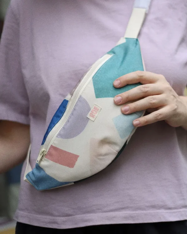 Pastel shapes large waist bag