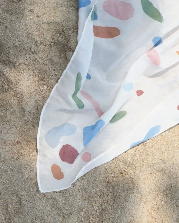Pastel painting silk scarf