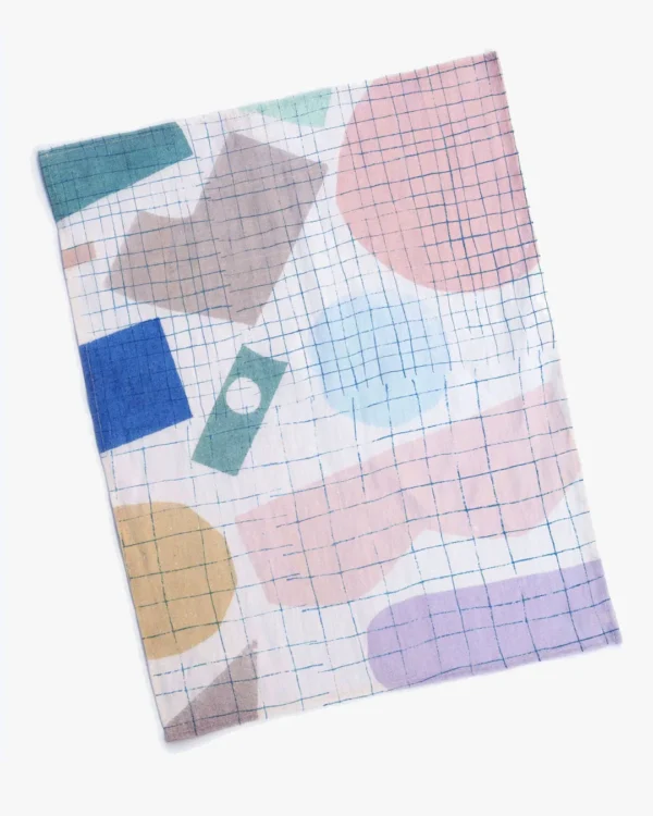 Soft cuts grid tea towel