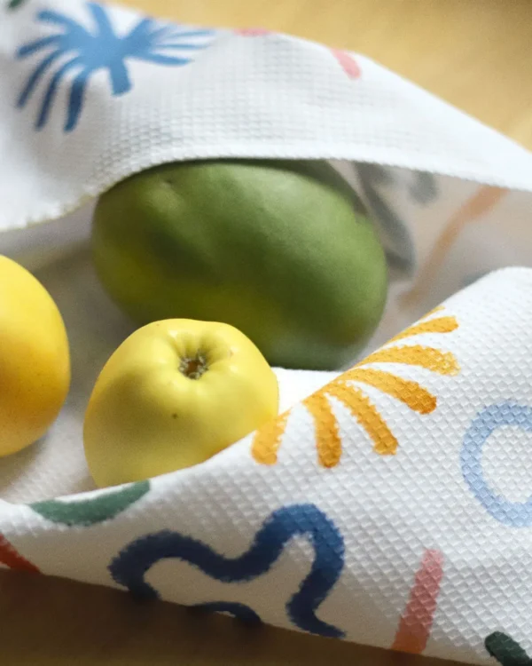 Painted tea towel