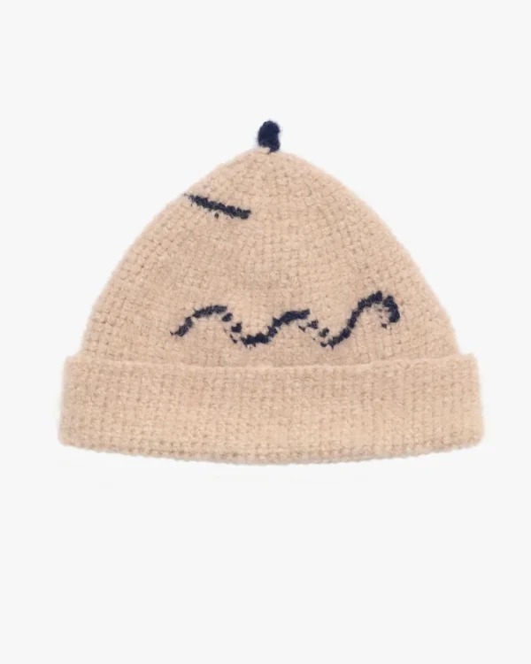 Beige mohair warm beanie