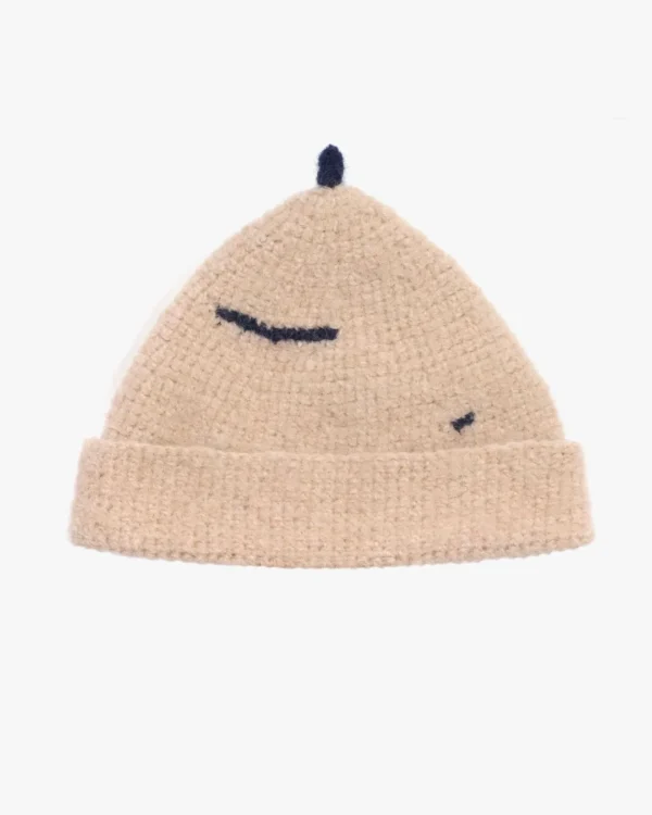 Beige mohair warm beanie