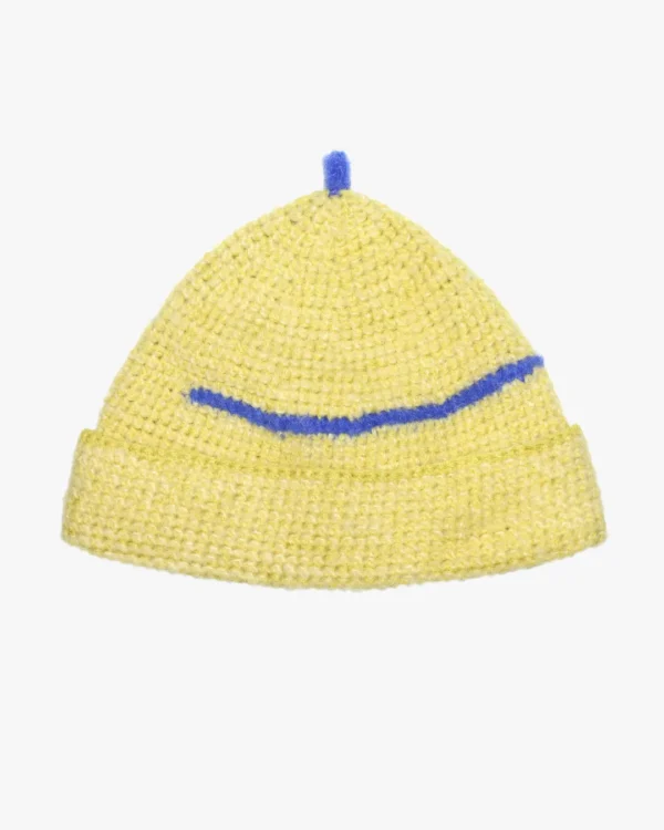 Yellow alpaca beanie