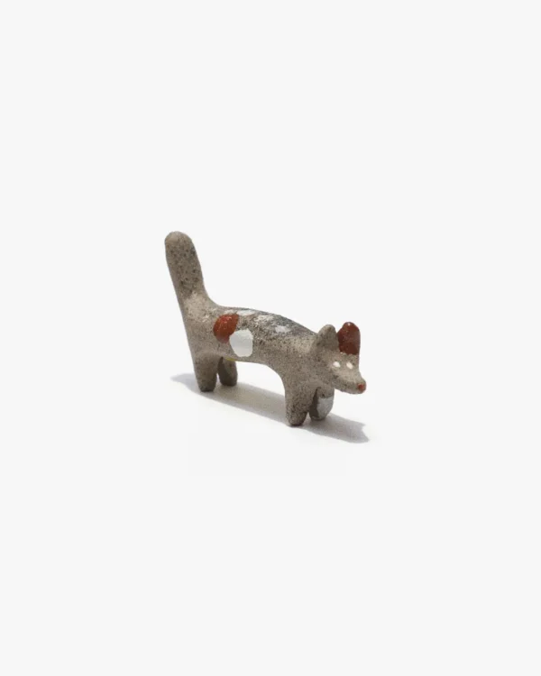 Grey sausage dog Ceramic figure