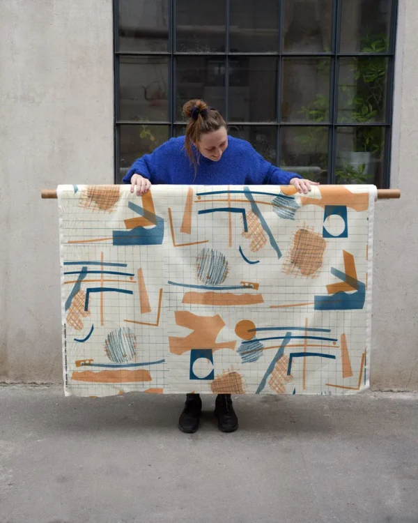 Orange collage fabric