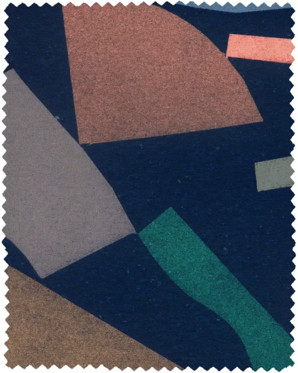 Night blue shapes fabric